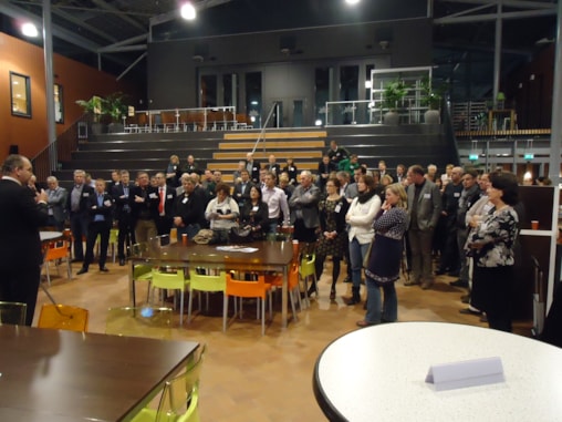 Wethouder Meskers tijdens zijn betoog