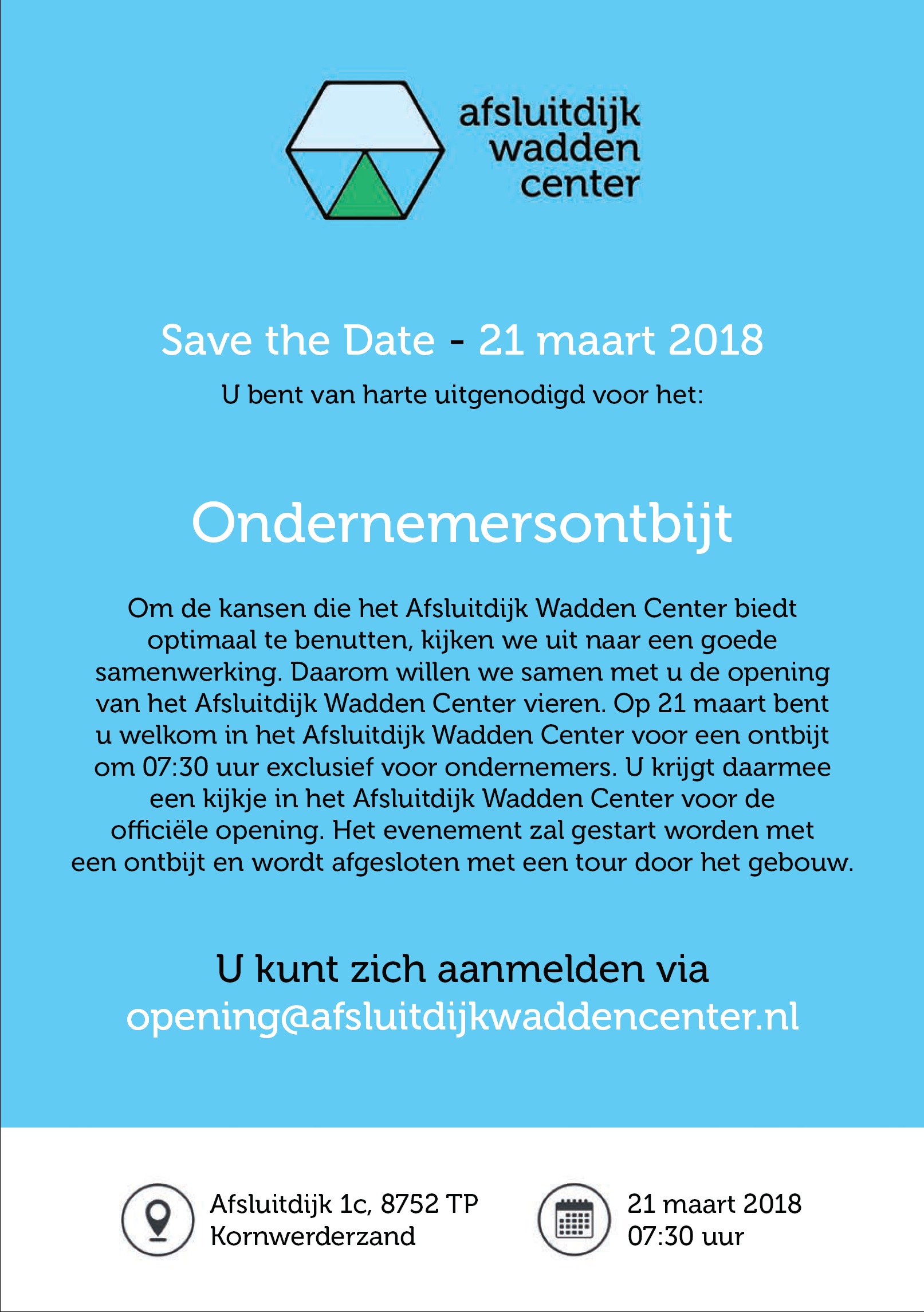 Opening Afsluitdijk Wadden Center - 21 maart 2018