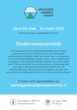 Opening afsluitdijk wadden center