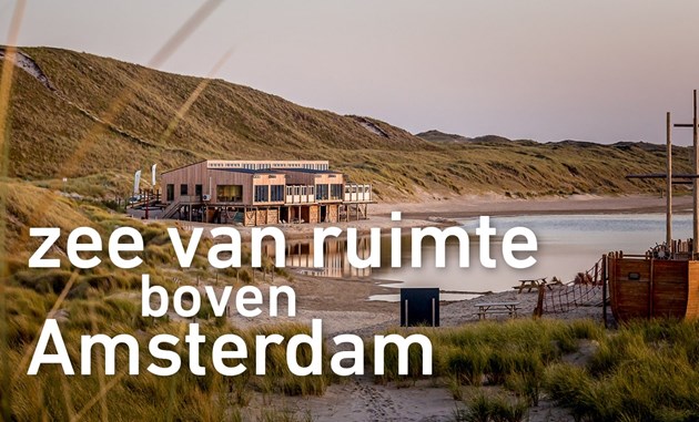 Holland boven Amsterdam Zee van Ruimte