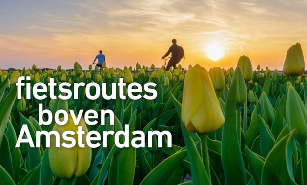 fietsroutes boven Amsterdam