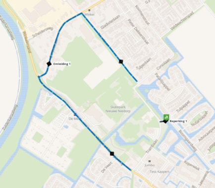 Wegomleiding Boomgaardweg Winkel