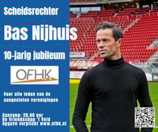 Scheidsrechter Bas Nijhuis 10-jarig jubileum OFHK