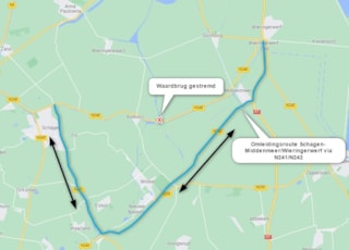 omleidingsroute Waardbrug