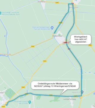 Omleiding N242 Middenmeer