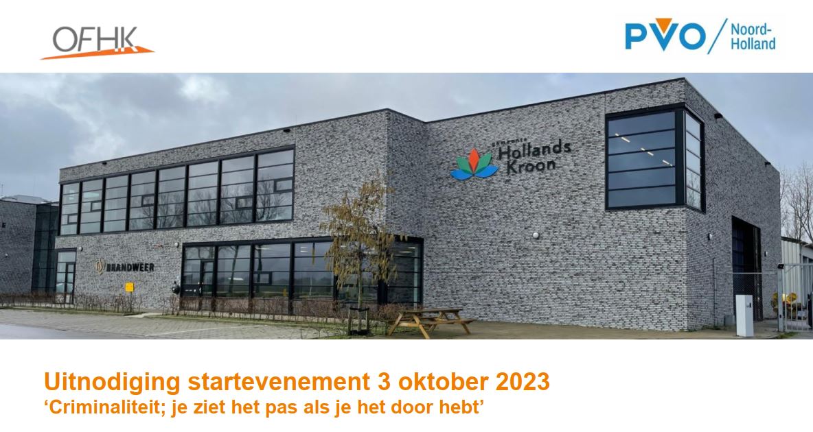 Uitnodiging Criminaliteit; je ziet het pas als je het door hebt! 3 oktober 2023