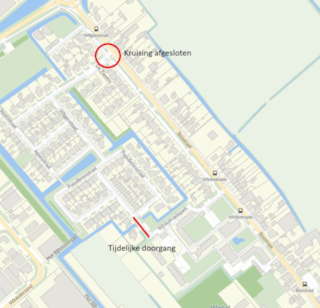 Doorgang tijdens afsluiting Bosstraat