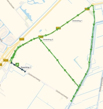Omleiding Ooievaarsweg Nieuwe Niedorp